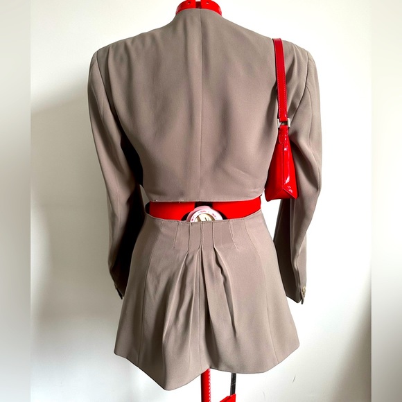 Reworked Vintage Taupe Blazer and Skirt Set - L - Picture 4 of 4